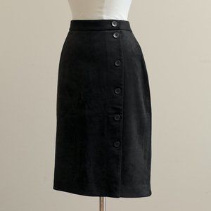 H&M Black Suede High-Waisted Skirt